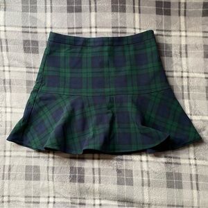 Vineyard Vines Green and Blue Ruffled Skater Mini Skirt